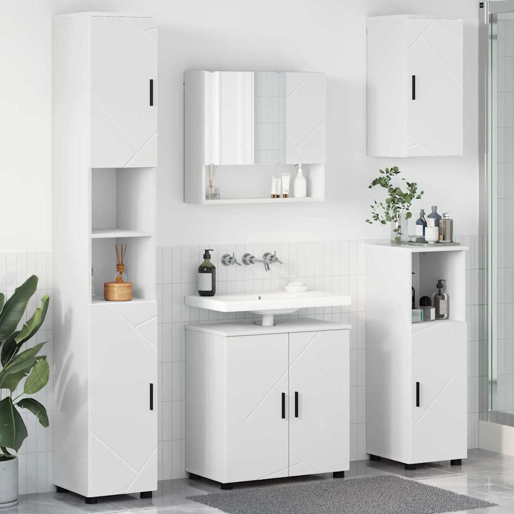 Set di mobili per il bagno 5 pz Bianco 61 x 35 x 64 cm