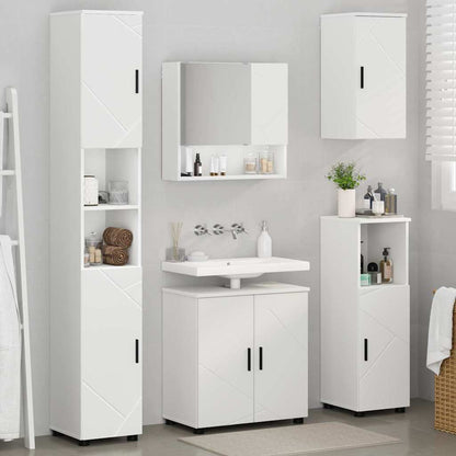 Set di mobili per il bagno Montaggio a parete 5 pcs Bianco | homemem39