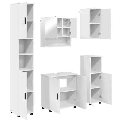 Set di mobili per il bagno Montaggio a parete 5 pcs Bianco | homemem39