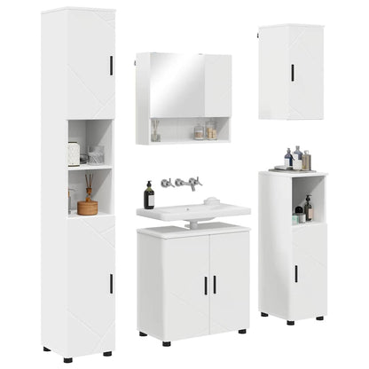 Set di mobili per il bagno Montaggio a parete 5 pcs Bianco | homemem39