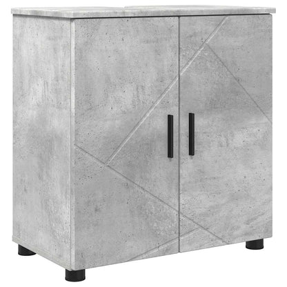 Set di mobili per il bagno con porta 5 pcs Grigio cemento | homemem39