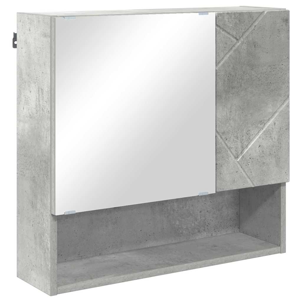 Set di mobili per il bagno con porta 5 pcs Grigio cemento | homemem39