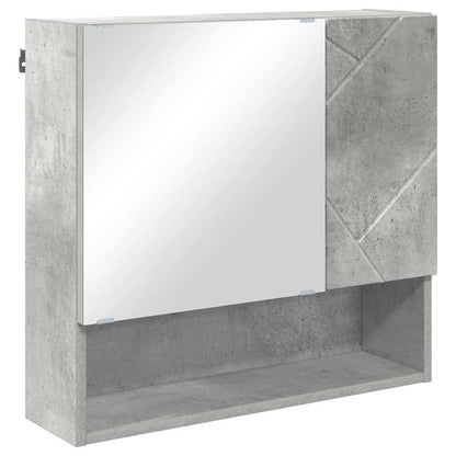 Set di mobili per il bagno con porta 5 pcs Grigio cemento | homemem39
