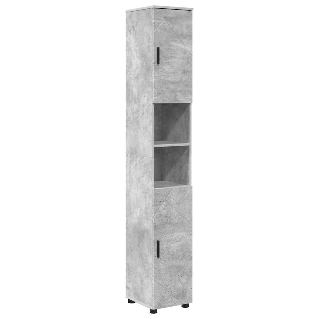 Set di mobili per il bagno con porta 5 pcs Grigio cemento | homemem39