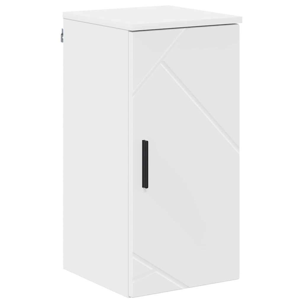 Set di mobili per il bagno con porta 5 pcs Bianco Lucido | homemem39