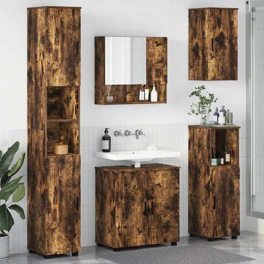 Set di mobili per il bagno 5 pz Rovere fumé 61 x 35 x 64 cm - homemem39