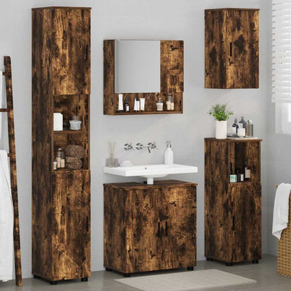 Set di mobili per il bagno 5 pz Rovere fumé 61 x 35 x 64 cm