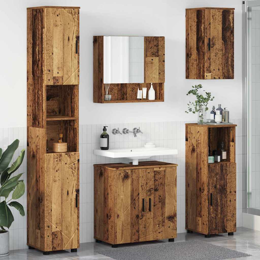 Set di mobili per il bagno 5 pz Legno vecchio 61 x 35 x 64 cm