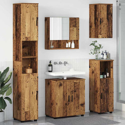 Set di mobili per il bagno 5 pz Legno vecchio 61 x 35 x 64 cm