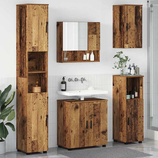 Set di mobili per il bagno 5 pz Legno vecchio 61 x 35 x 64 cm - homemem39