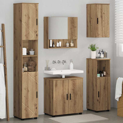Set di mobili per il bagno 5 pz Rovere artigianale | homemem39