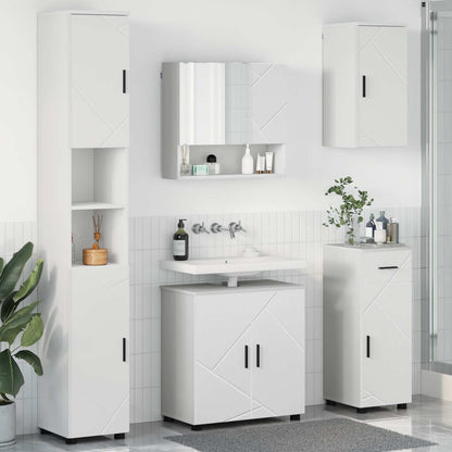 Set di mobili per il bagno con cassetto con porta 5 pcs Bianco | homemem39