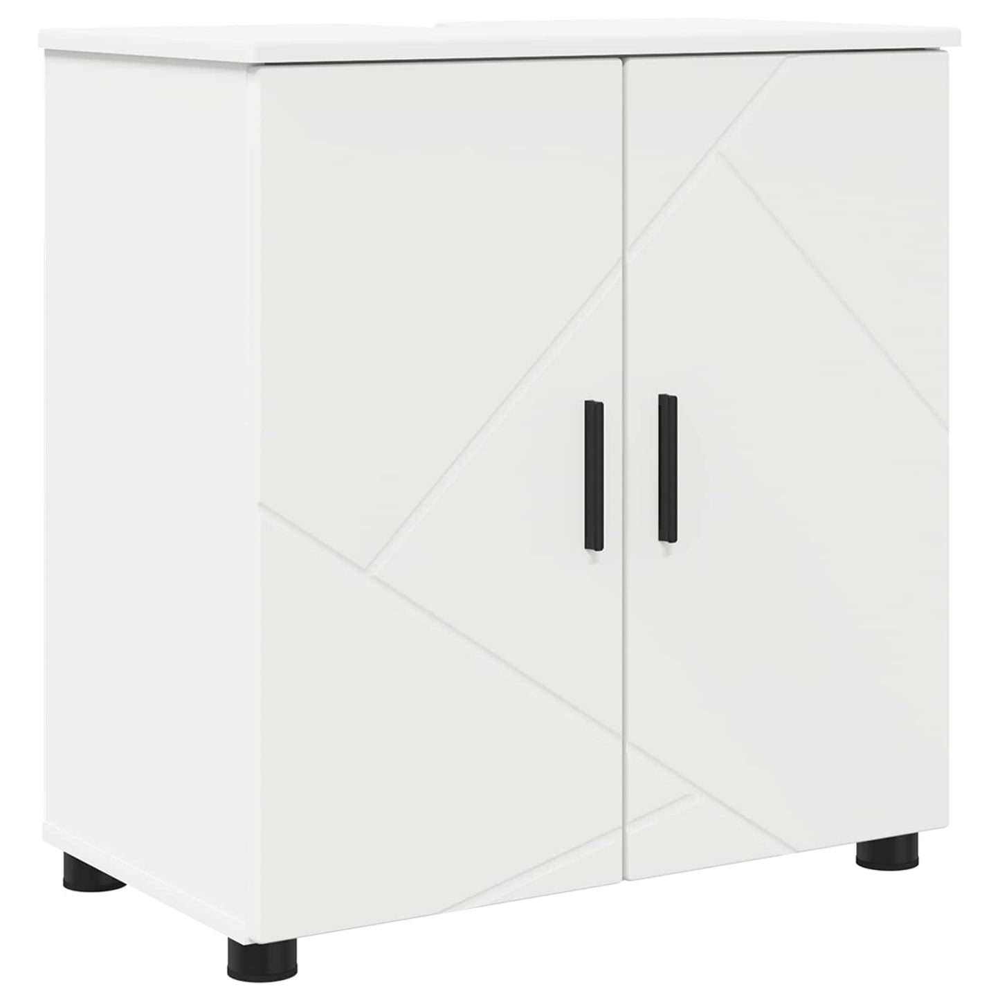 Set di mobili per il bagno con cassetto con porta 5 pcs Bianco | homemem39
