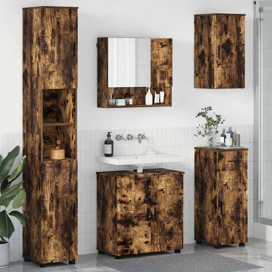 Set di mobili per il bagno 5 pz Rovere fumé 61 x 35 x 64 cm - homemem39