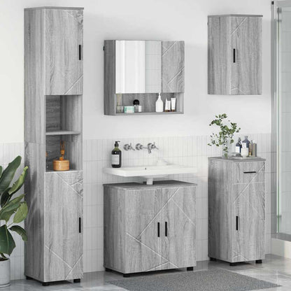 Set di mobili per il bagno 5 pz Grigio Sonoma 61 x 35 x 64 cm | homemem39