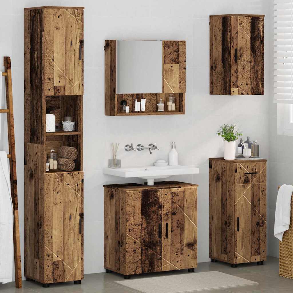 Set di mobili per il bagno 5 pz Legno vecchio 61 x 35 x 64 cm | homemem39