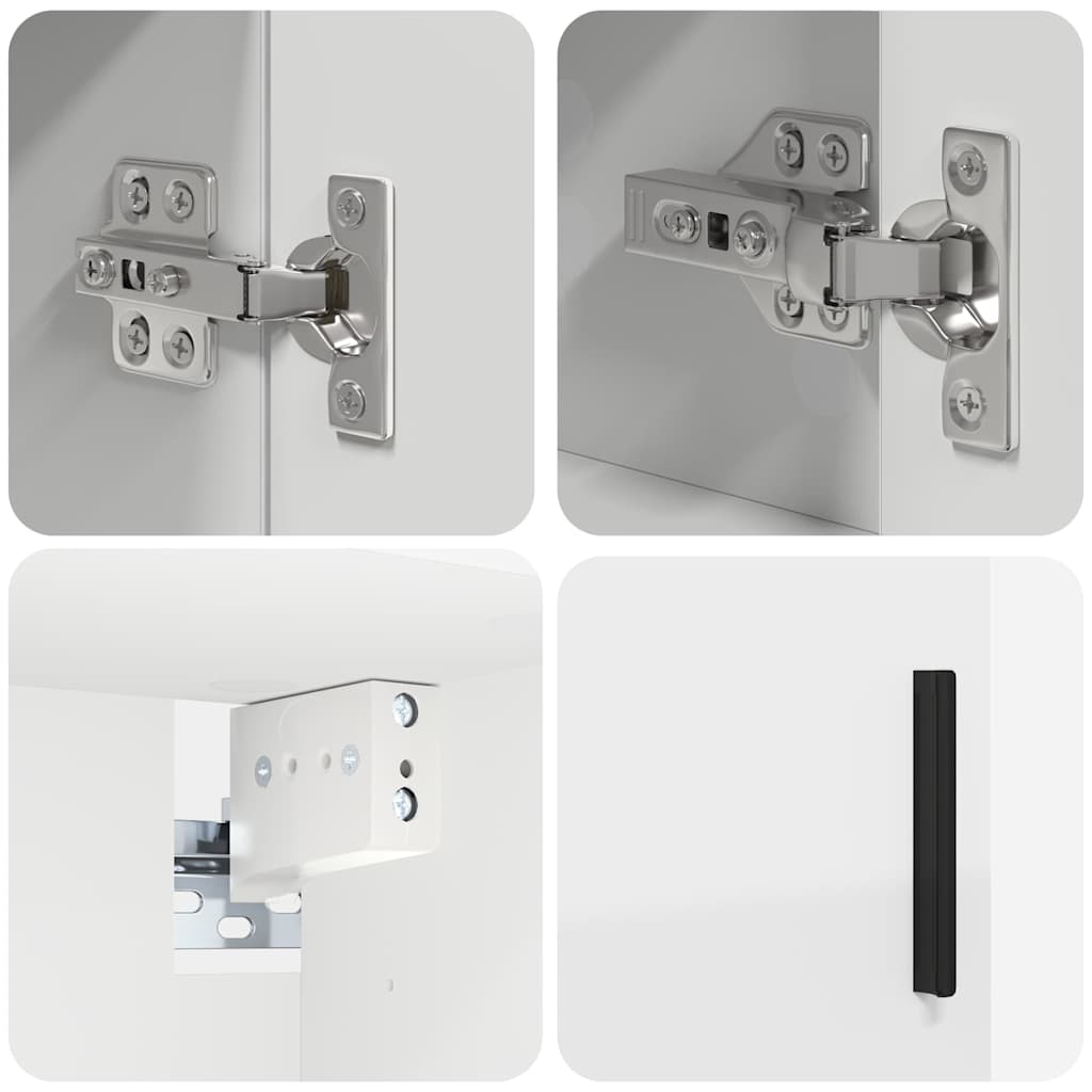Set di mobili per il bagno Montaggio a parete 4 pcs Bianco | homemem39