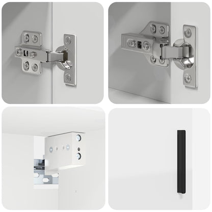 Set di mobili per il bagno Montaggio a parete 4 pcs Bianco | homemem39