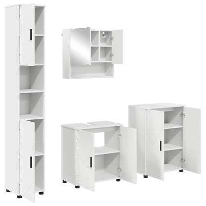 Set di mobili per il bagno Montaggio a parete 4 pcs Bianco | homemem39