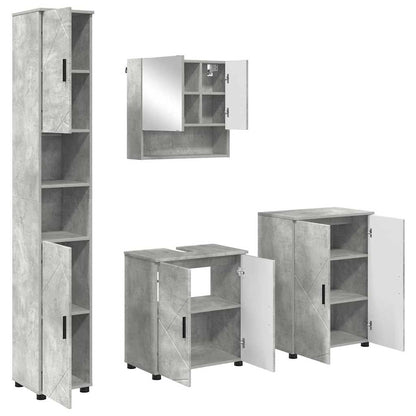 Set di mobili per il bagno 4 pz Grigio cemento 61 x 35 x 64 cm | homemem39