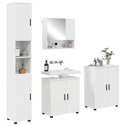 Set di mobili per il bagno 4 pz Bianco Lucido 61 x 35 x 64 cm | homemem39