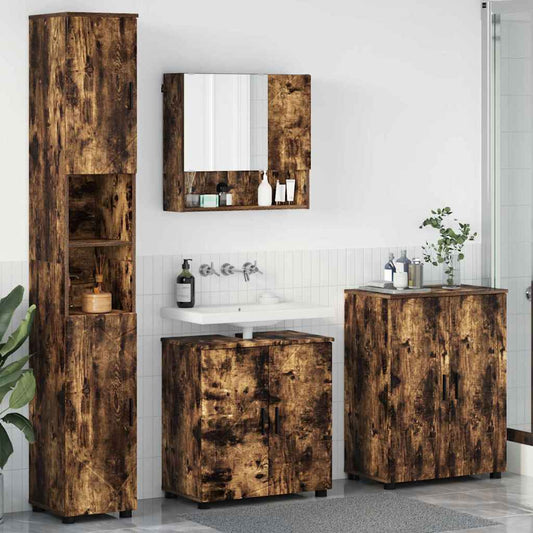 Set di mobili per il bagno 4 pz Rovere fumé 61 x 35 x 64 cm - homemem39
