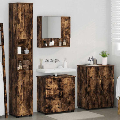 Set di mobili per il bagno 4 pz Rovere fumé 61 x 35 x 64 cm