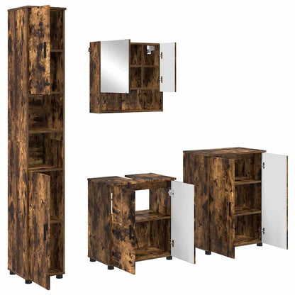 Set di mobili per il bagno 4 pz Rovere fumé 61 x 35 x 64 cm