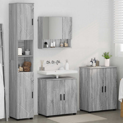 Set di mobili per il bagno 4 pz Grigio Sonoma 61 x 35 x 64 cm