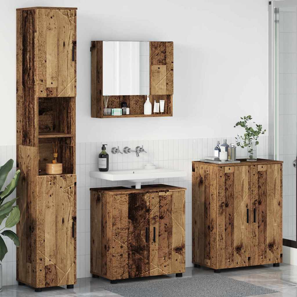 Set di mobili per il bagno 4 pz Legno vecchio 61 x 35 x 64 cm | homemem39
