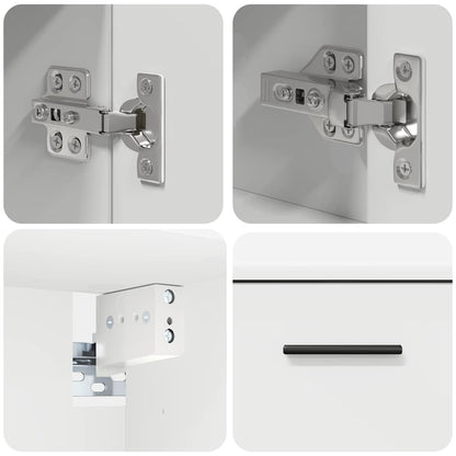 Set di mobili per il bagno con cassetto con porta 2 pcs Bianco | homemem39