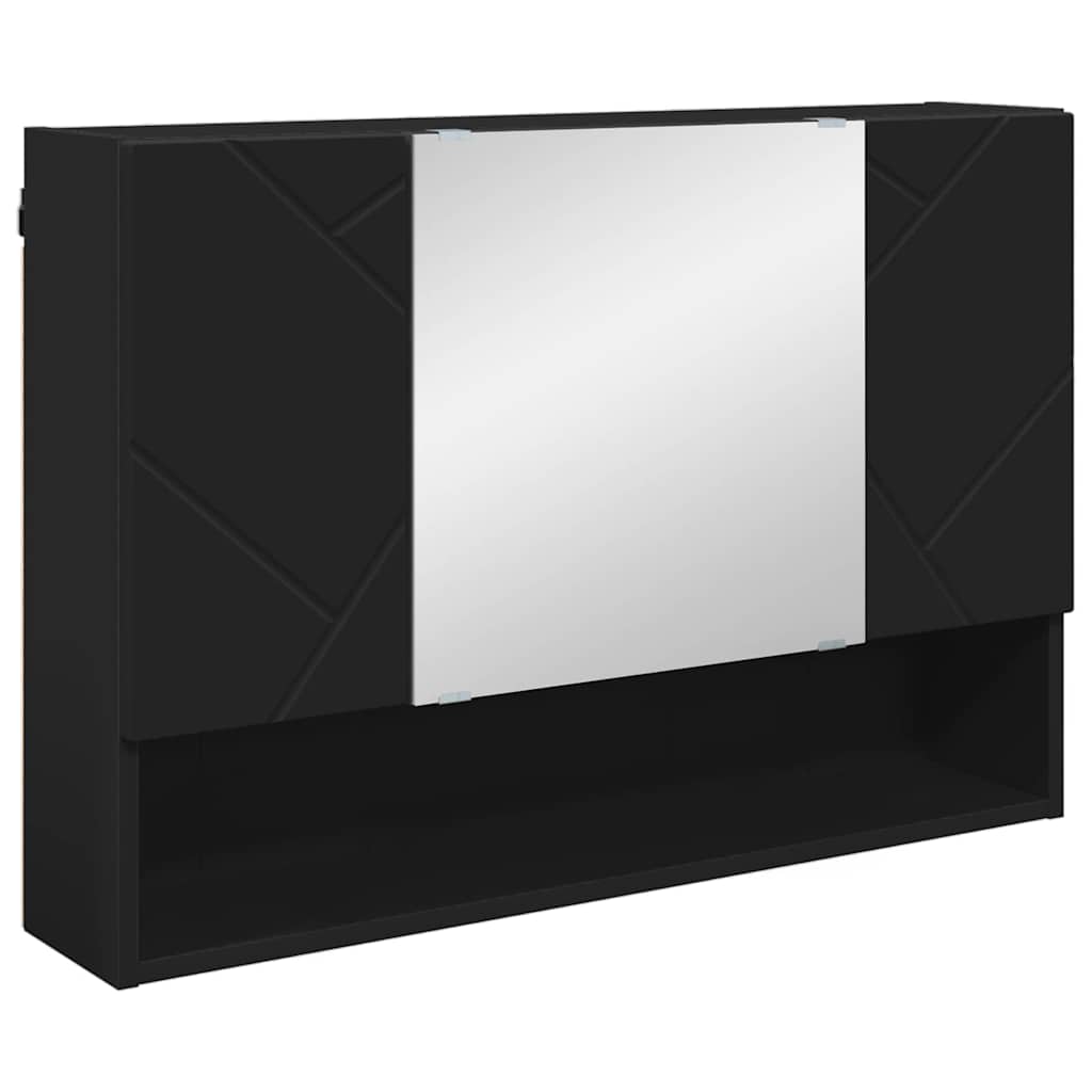 Set di mobili per il bagno con cassetto con porta 2 pcs Nero | homemem39
