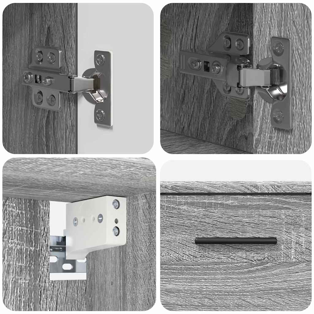 Set di mobili per il bagno con cassetto 2 pcs Grigio Sonoma