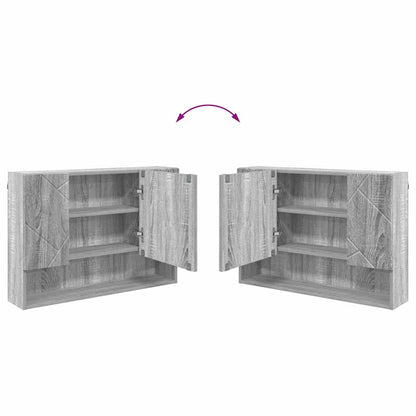 Set di mobili per il bagno con cassetto 2 pcs Grigio Sonoma