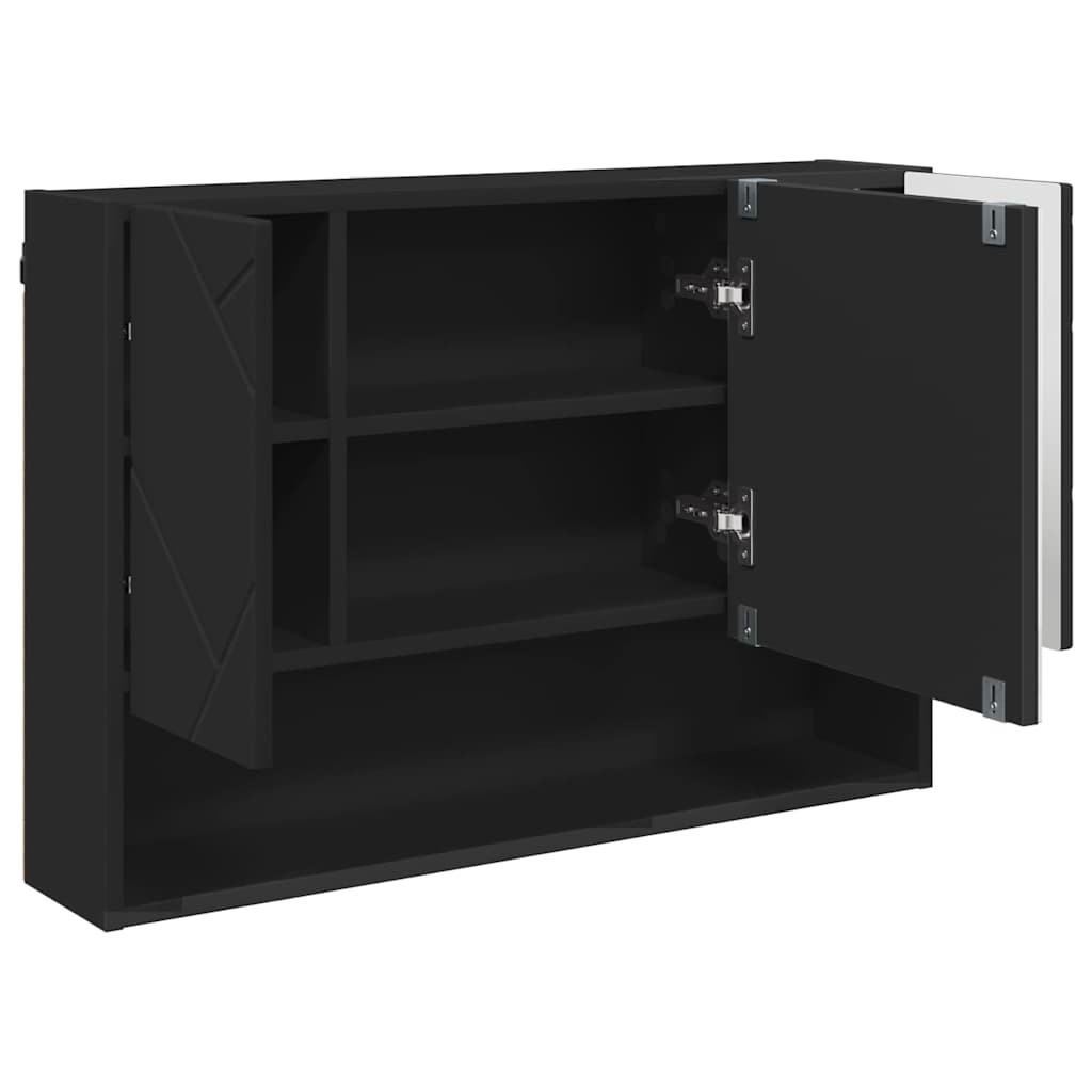 Set di mobili per il bagno con cassetto con porta 3 pcs Nero | homemem39