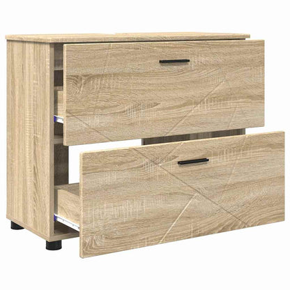 Set di mobili per il bagno con cassetto 3 pcs Rovere Sonoma