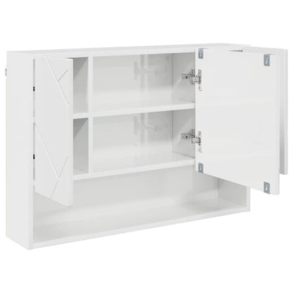 Set di mobili per il bagno con cassetto 3 pcs Bianco Lucido | homemem39