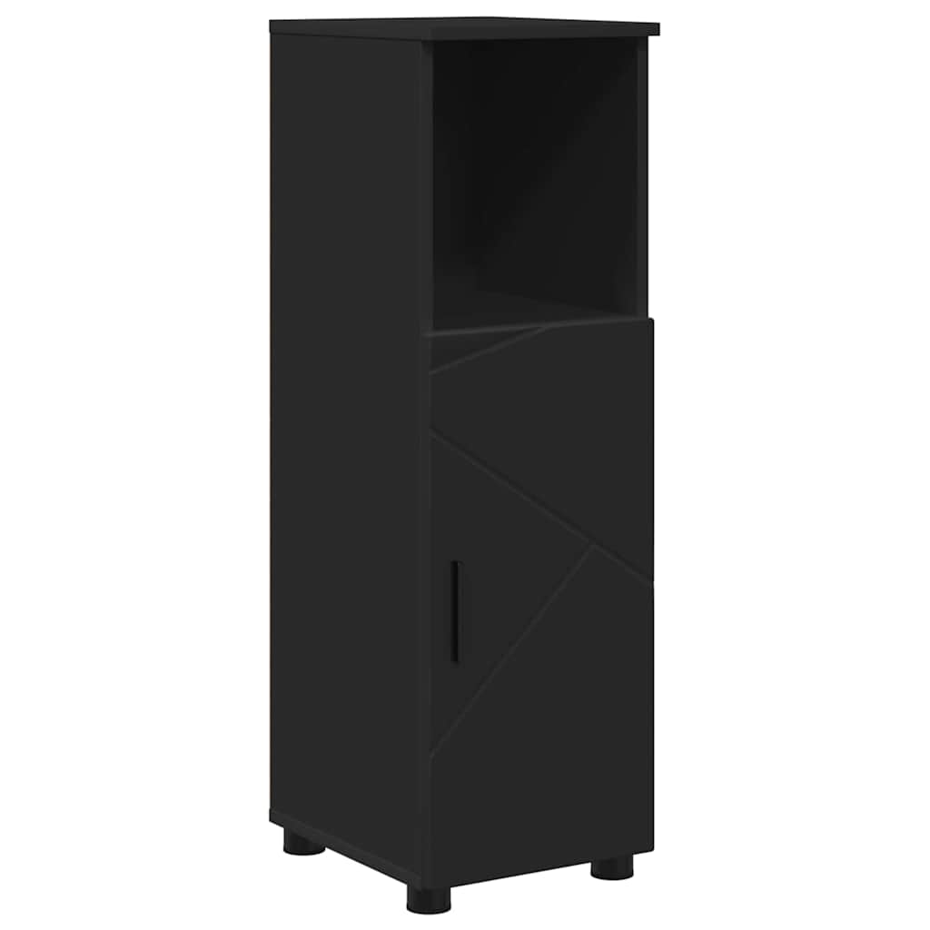 Set di mobili per il bagno con cassetto con porta 4 pcs Nero | homemem39