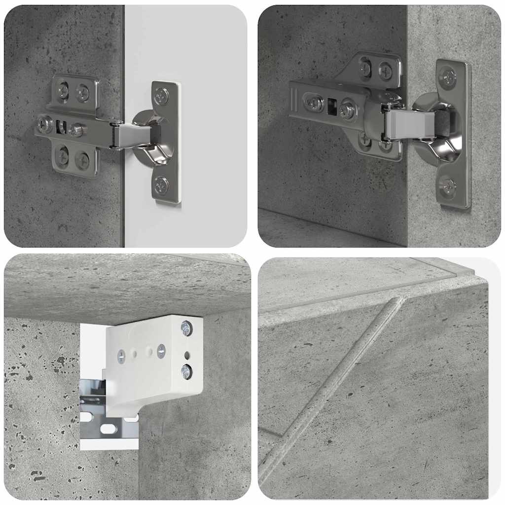 Set di mobili per il bagno con cassetto 4 pcs Grigio cemento