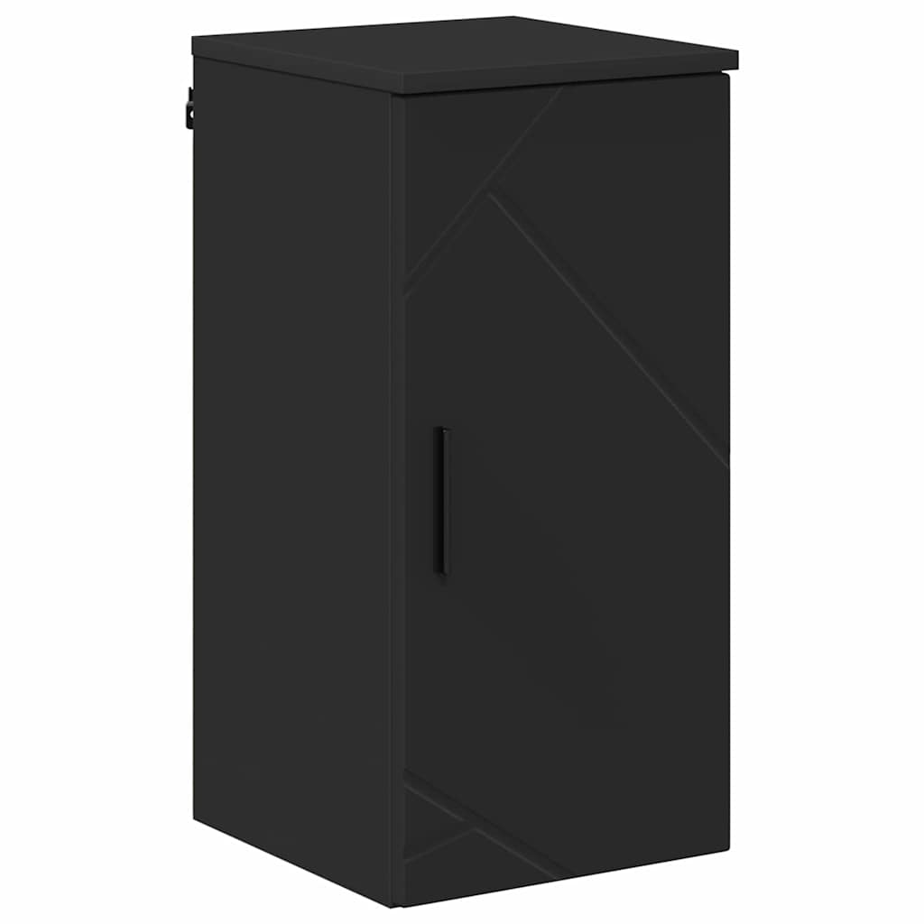 Set di mobili per il bagno con cassetto con porta 5 pcs Nero | homemem39