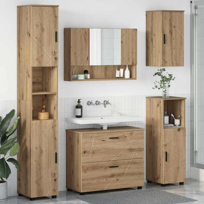 Set di mobili per il bagno 5 pz Rovere artigianale | homemem39
