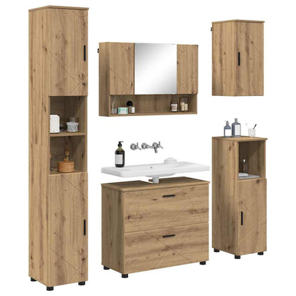 Set di mobili per il bagno 5 pz Rovere artigianale | homemem39