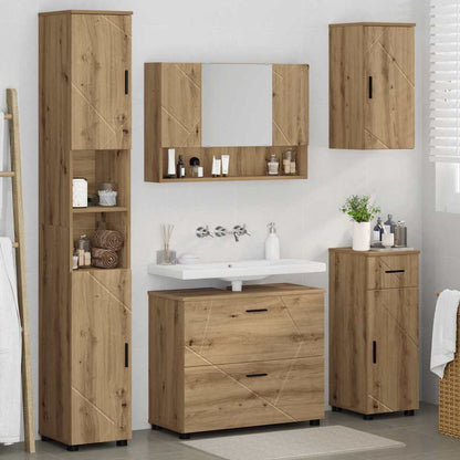 Set di mobili per il bagno 5 pz Rovere artigianale | homemem39