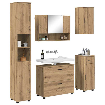 Set di mobili per il bagno 5 pz Rovere artigianale | homemem39