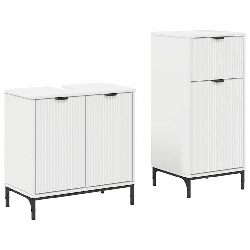 Set di mobili per il bagno 2 pz Bianco 39,5 x 36 x 88 cm | homemem39