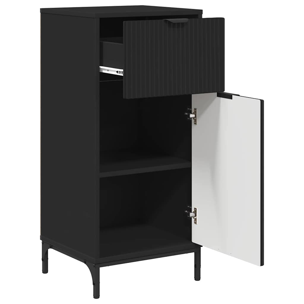 Set di mobili per il bagno con cassetto con porta 2 pcs Nero | homemem39