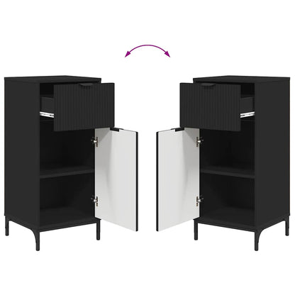 Set di mobili per il bagno con cassetto con porta 2 pcs Nero | homemem39