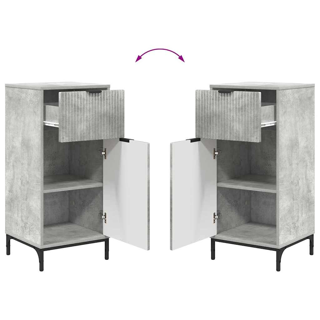 Set di mobili per il bagno con cassetto 2 pcs Grigio cemento | homemem39
