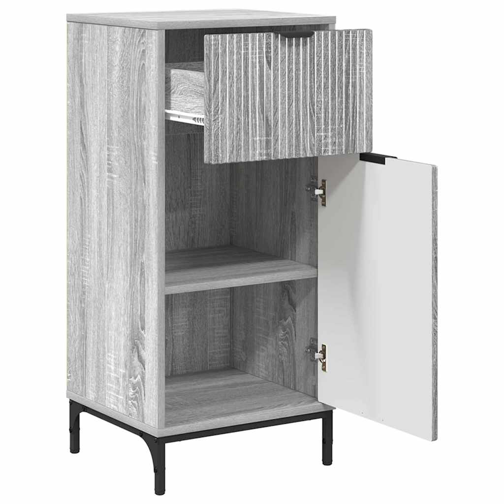 Set di mobili per il bagno con cassetto 2 pcs Grigio Sonoma | homemem39