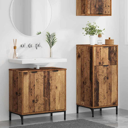Set di mobili per il bagno con cassetto 2 pcs Legno vecchio | homemem39